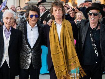 Charlie Watts, Ronnie Wood, Mick Jagger y Keith Richards miembros de Rolling Stones.