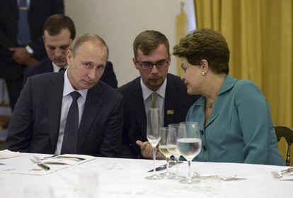 El presidente ruso Vladimir Putin y la brasileña Dilma Rouseff el domingo en Río de Janeiro