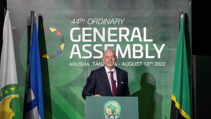 Gianni Infantino, presidente de la FIFA, durante la última asamblea de la Confederación Africana de Fútbol.