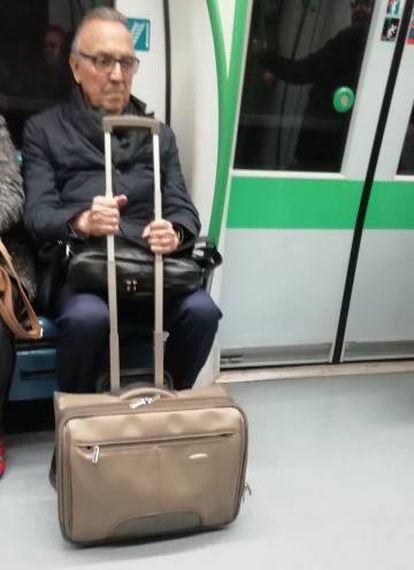 Joan Gaspart, al metro de Madrid.
