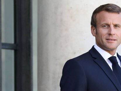 El presidente de Francia, Emmanuel Macron, este miércoles en el Palacio del Elíseo, en París.