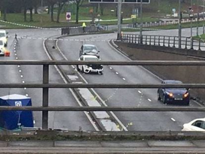 El lugar del accidente, esta ma&ntilde;ana.