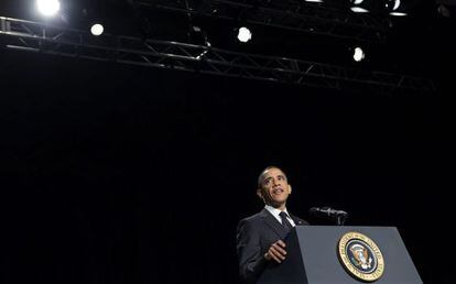 El presidente estadounidense Barack Obama, durante el Desayuno Nacional de la Oraci&oacute;n en Washington.