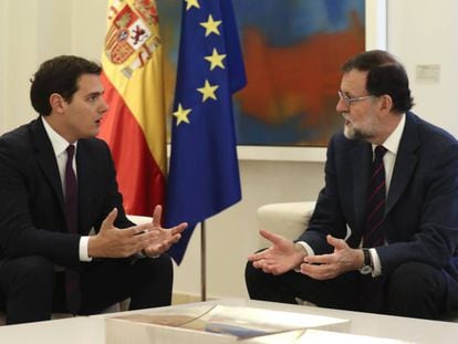 Rivera y Rajoy, durante el encuentro en La Moncloa.