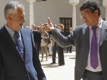 Griñán y Valderas, el pasado día 19, en el Parlamento.