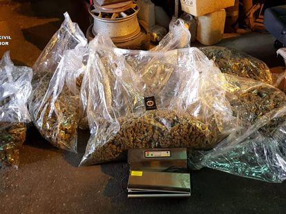 Marihuana incautada por la Guardia Civil.