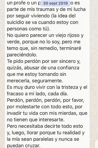Otro de los mensajes de WhatsApp.