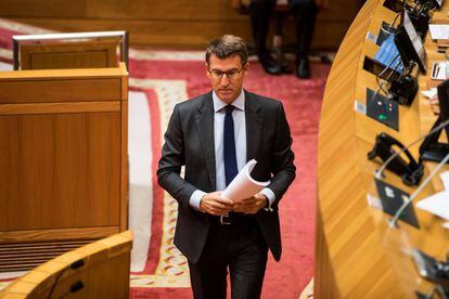 Feijóo en el Parlamento gallego.