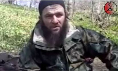 Imagen tomada del vídeo del líder rebelde checheno Doku Umárov difundido hoy