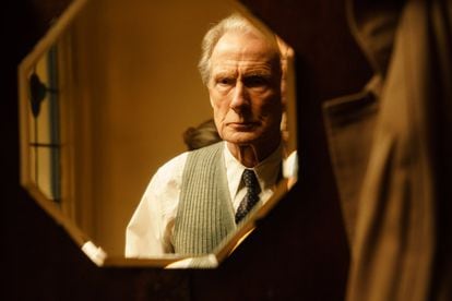 The actor Bill Nighy in a scene from the movie 'Living'.