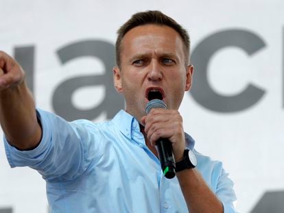 Alexéi Navalni, en una imagen de 2019, durante una protesta en Moscú.