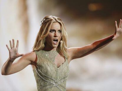Edurne, durante la actuación en Eurovisión.