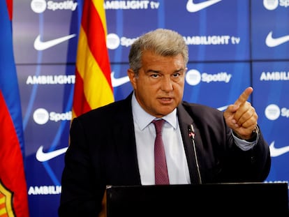 El presidente del FC Barcelona, Joan Laporta, en una foto de archivo.