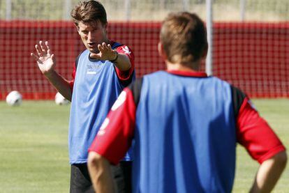 Laudrup, durante un entrenamiento con el Mallorca