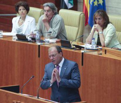 José Antonio Monago, durante su intervención en la primera jornada de investidura