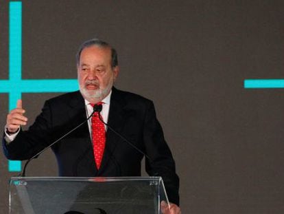 El magnate Carlos Slim, due&ntilde;o del grupo Carso, en una intervenci&oacute;n en EE UU.