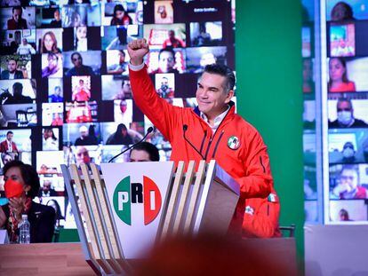 Alejandro Moreno, presidente del Partido Revolucionario Institucional (PRI), durante la Asamblea Nacional del partido el 11 de diciembre.