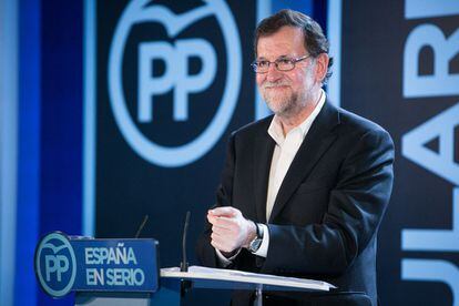 Mariano Rajoy, en un acto del PP en Barcelona. 