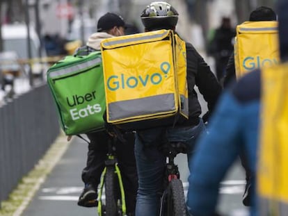 Repartidores de Glovo.