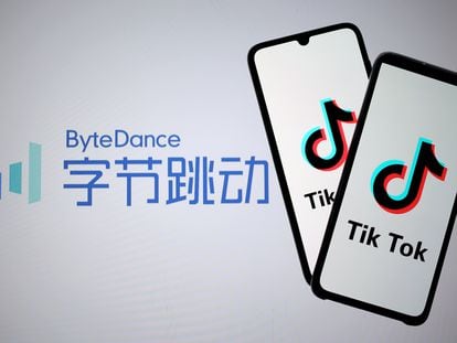 Los logos de TikTok y Bytedance.