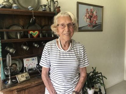 Susan Hosang-Van Riemsdijk, de 102 años, en su residencia de Hilversum, en el centro de Países Bajos.