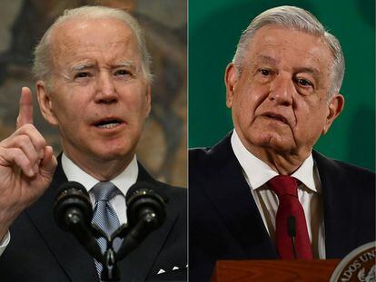 El presidente de Estados Unidos, Joe Biden, y su homólogo mexicano, Andrés Manuel López Obrador.