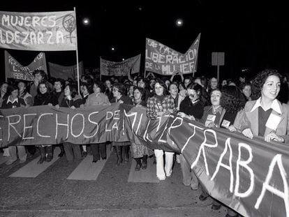 Manifestación en Madrid del Día Internacional de la Mujer, el 8 de marzo de 1978.