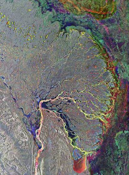 El delta del Lena desde el espacio