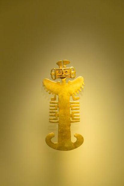 Figura en el Museo del Oro de Bogotá.