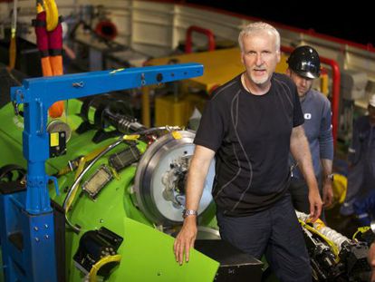 James Cameron durante una prueba en febrero con el 'Deepsea Challenger'.