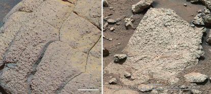 Imágenes de distintas rocas marcianas estudiadas por la misión 'Curiosity'