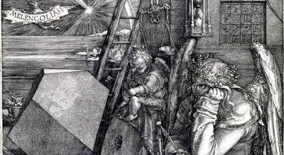 Melancol&iacute;a, un grabado de Durero en la exposici&oacute;n del Museo Nacional de Escultura de Valladolid.