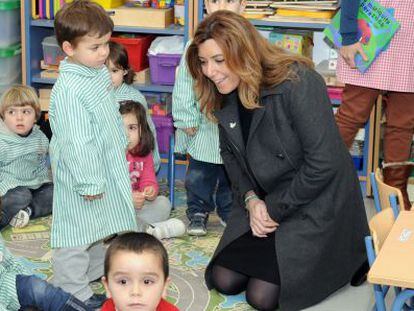 Susana Díaz, en el colegio que ha inaugurado en Jerez.