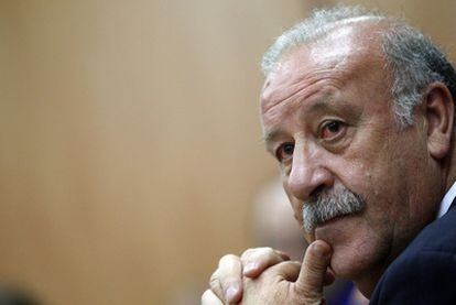 Del Bosque, durante la rueda de prensa en la que anunció la convocatoria para el partido amistoso frente a México.