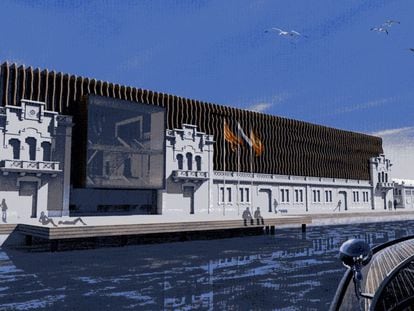Imagen virtual del proyecto del Museo del Hermitage en el puerto de Barcelona.