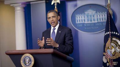 El presidente Obama, durante su rueda de prensa del viernes.