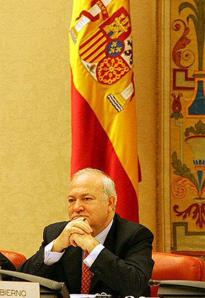 Miguel Ángel Moratinos, en la Comisión de Exteriores del Congreso.