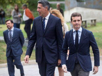 Albiol y Casado este lunes en el funeral de Caballé en Barcelona.