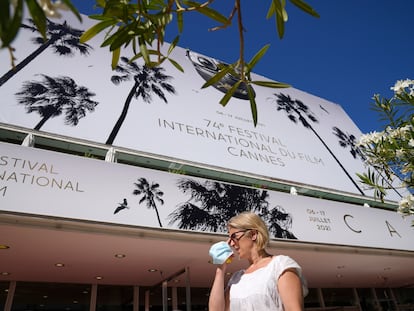 Entrada al Palais des Festival de Cannes ayer por la mañana.