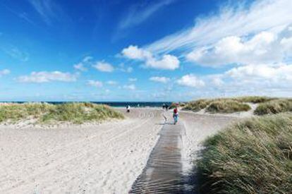 Una playa cerca de Skagen, la ciudad más septentrional de Dinamarca.