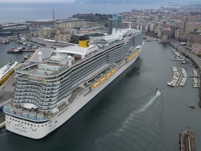 Vista del Costa Smeralda, el primer barco de Costa Cruceros propulsado por gas natural licuado. 