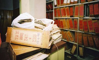 Archivo de la ex Dirección de Inteligencia de la Policía de la Provincia de Buenos Aires, en la ciudad de La Plata, Argentina.