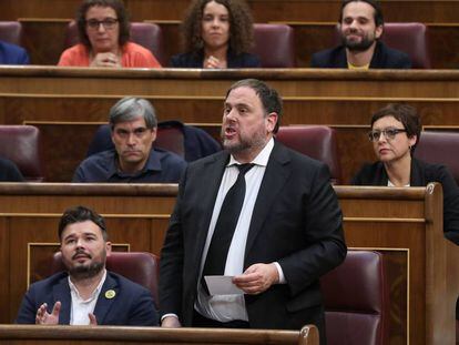 Oriol Junqueras, en la sesión inaugural de la legislatura en el Congreso, el pasado 21 de mayo.