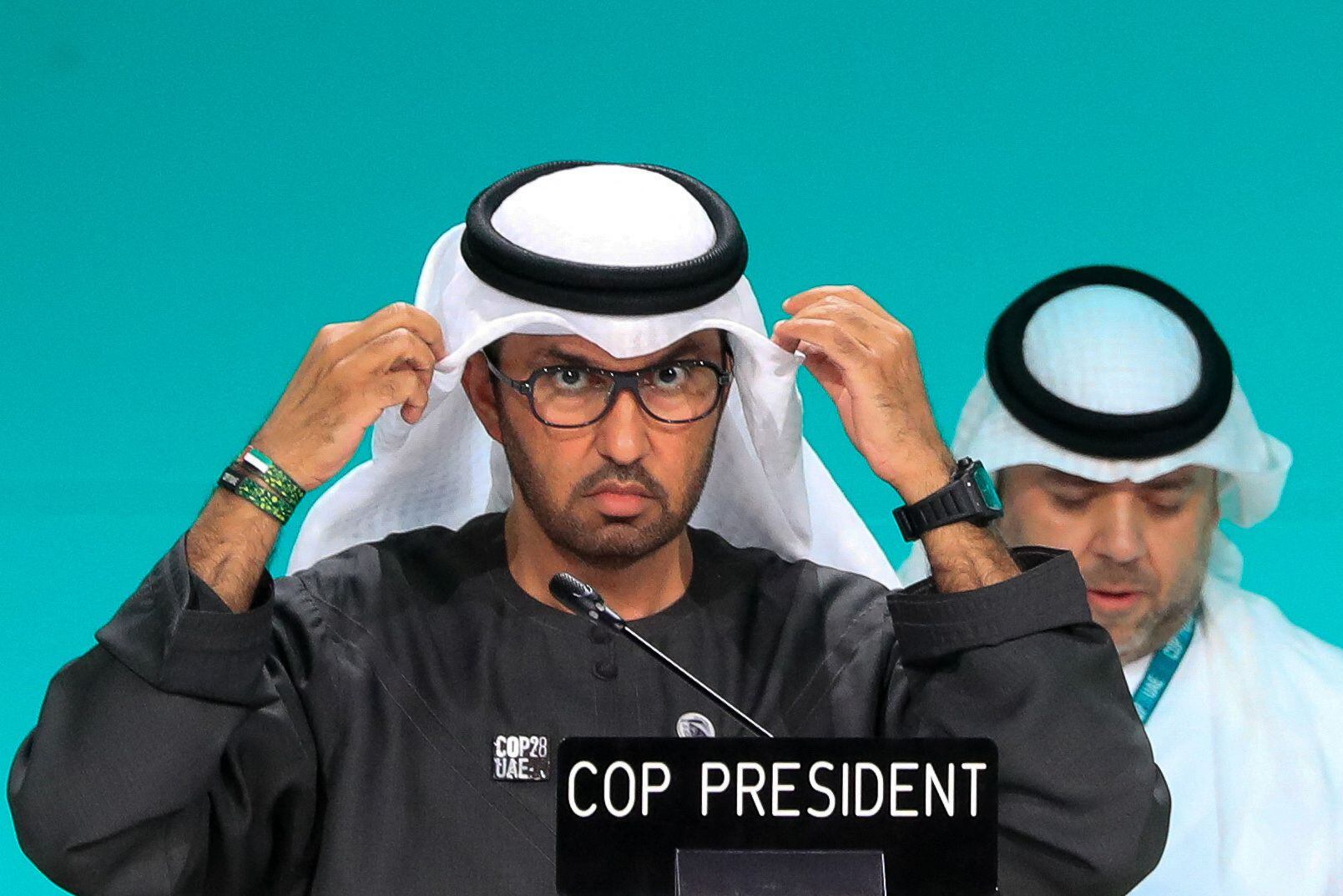 El ministro de Industria y presidente de la COP28, Sultan Ahmed Al Jaber, este lunes.