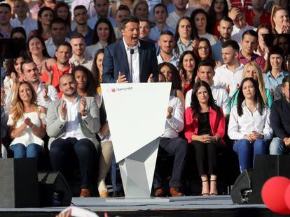 El ex primer ministro italianoMatteo Renzi, en un mítin de las elecciones de Malta del próximo sábado, 3 de junio.