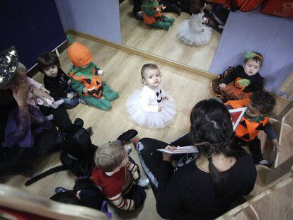 Fiesta de Halloween con niños.