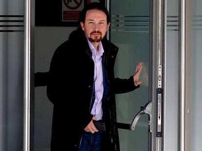 Pablo Iglesias, a su salida de la Audiencia Nacional este miércoles.