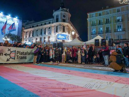 Manifestación en Madrid a favor de la 'ley trans', el pasado domingo.
