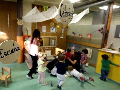 Un aula de una escuela infantil municipal dependiente del Ayuntamiento de Madrid.