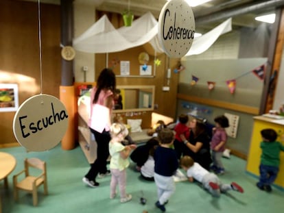 Una de las aulas de la escuela infantil municipal San Antón, dependiente del Ayuntamiento de Madrid.